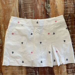 SeersuckeEmbroidered Jarvey Skort Sailboat Embroidery Let it Rip Lilly Pulitzer